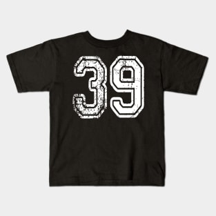 Number 39 Grungy in white Kids T-Shirt